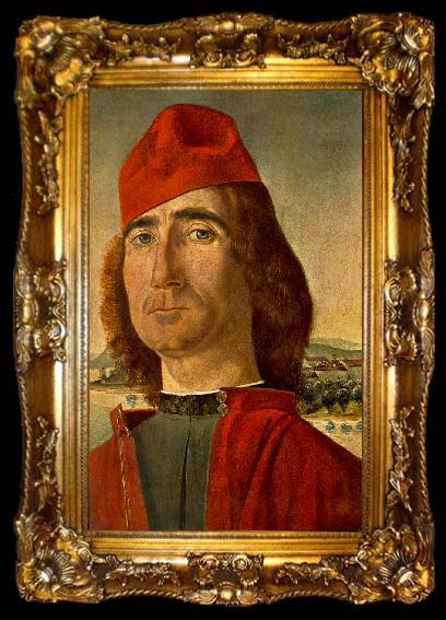 framed  CARPACCIO, Vittore Portrait of an Unknown Man with Red Beret dfg, ta009-2
